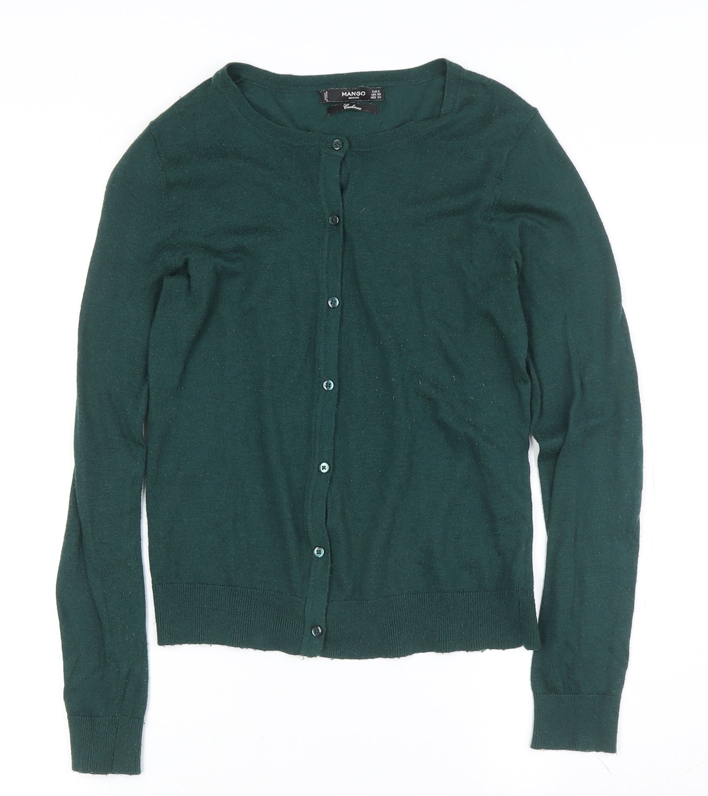 MANGO Women's Green Cashmere Cardigan XS