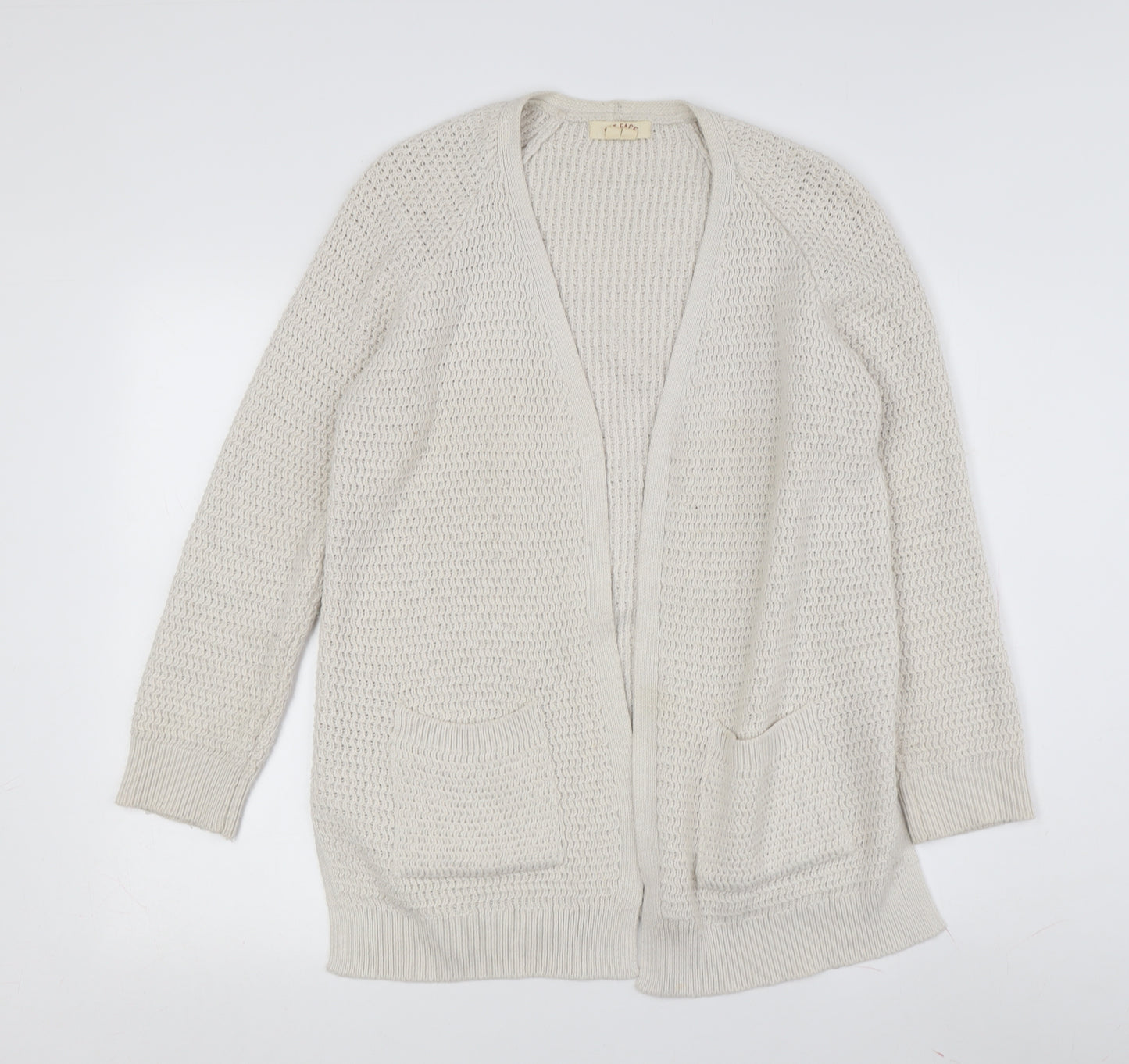 Fat Face Women's Beige V-Neck Cardigan Size 10