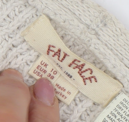 Fat Face Women's Beige V-Neck Cardigan Size 10