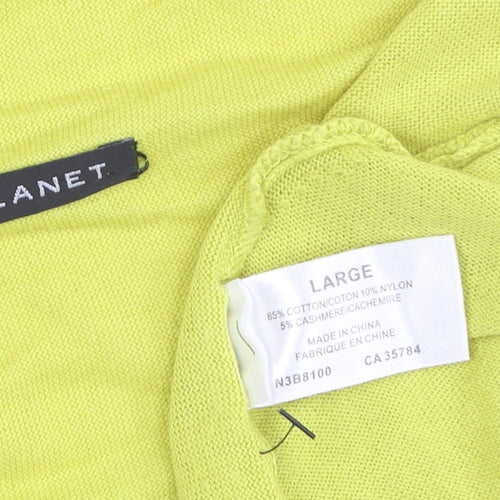 Planet Women's Yellow Wrap Cardigan Jumper L