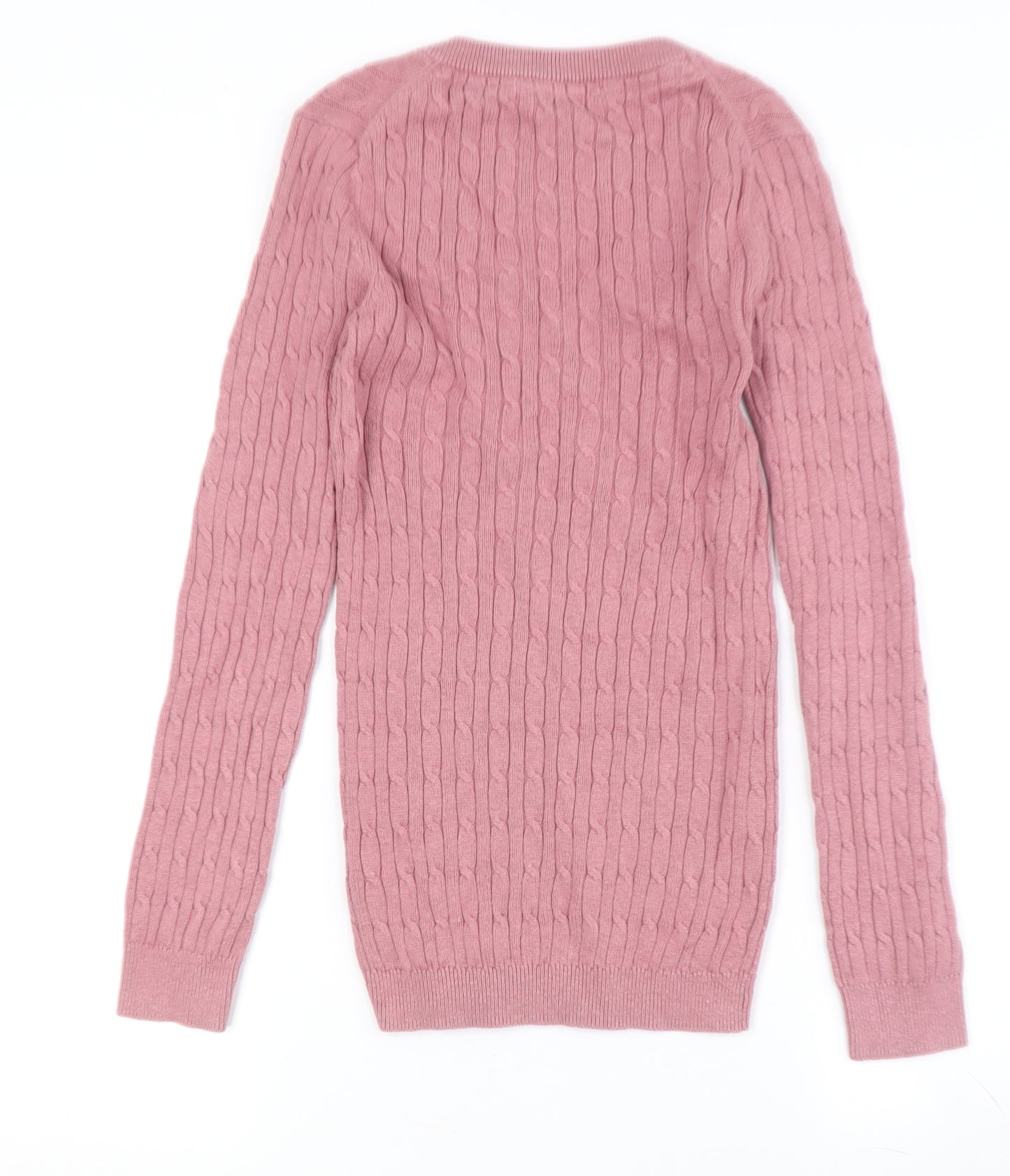 Crew Clothing Women's Pink V-Neck Cotton Jumper Size 10