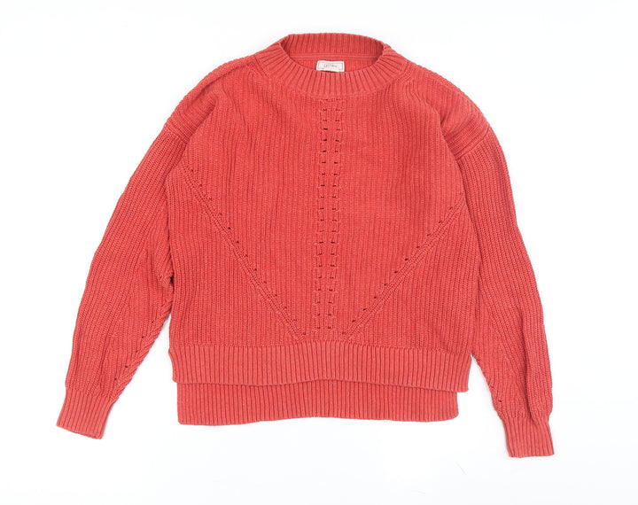 FatFace Women's Red Pullover Jumper, Size 6, Cotton Knit