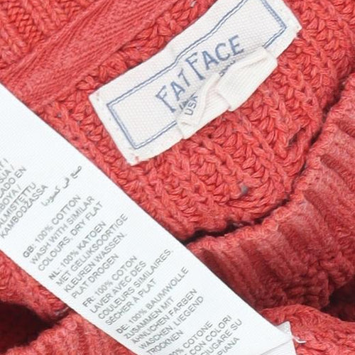 FatFace Women's Red Pullover Jumper, Size 6, Cotton Knit