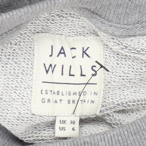 Jack Wills Women’s Grey Embroidered Sweatshirt Size 10