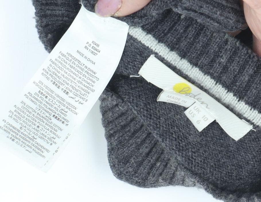 Boden Women's Grey Pullover Jumper, Size 10, Crew Neck