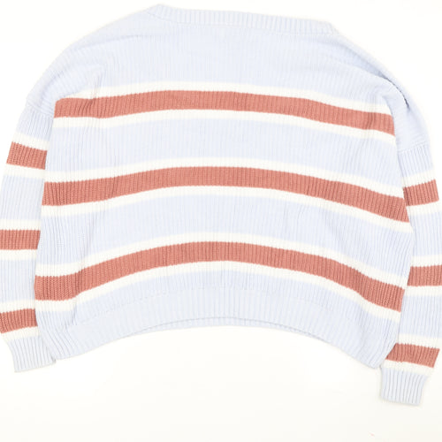 Hollister Women's Multicoloured V-Neck Pullover Jumper L