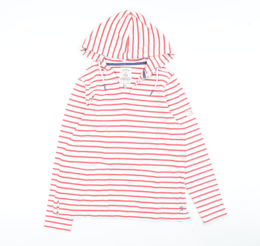 Joules Women's Red Striped Pullover Hoodie M