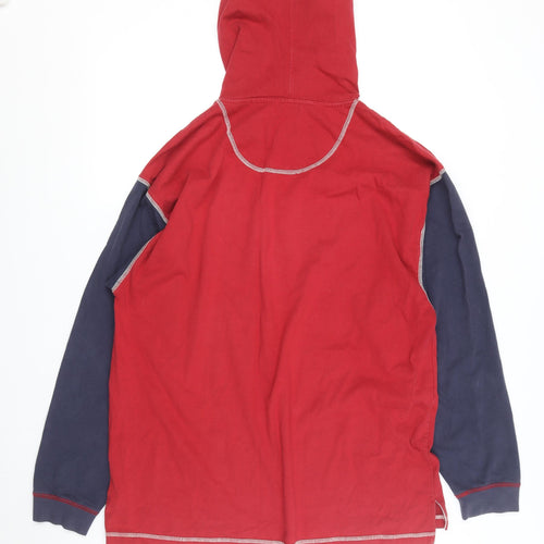 FILA Men's Red Pullover Hoodie - L, Hooded Logo