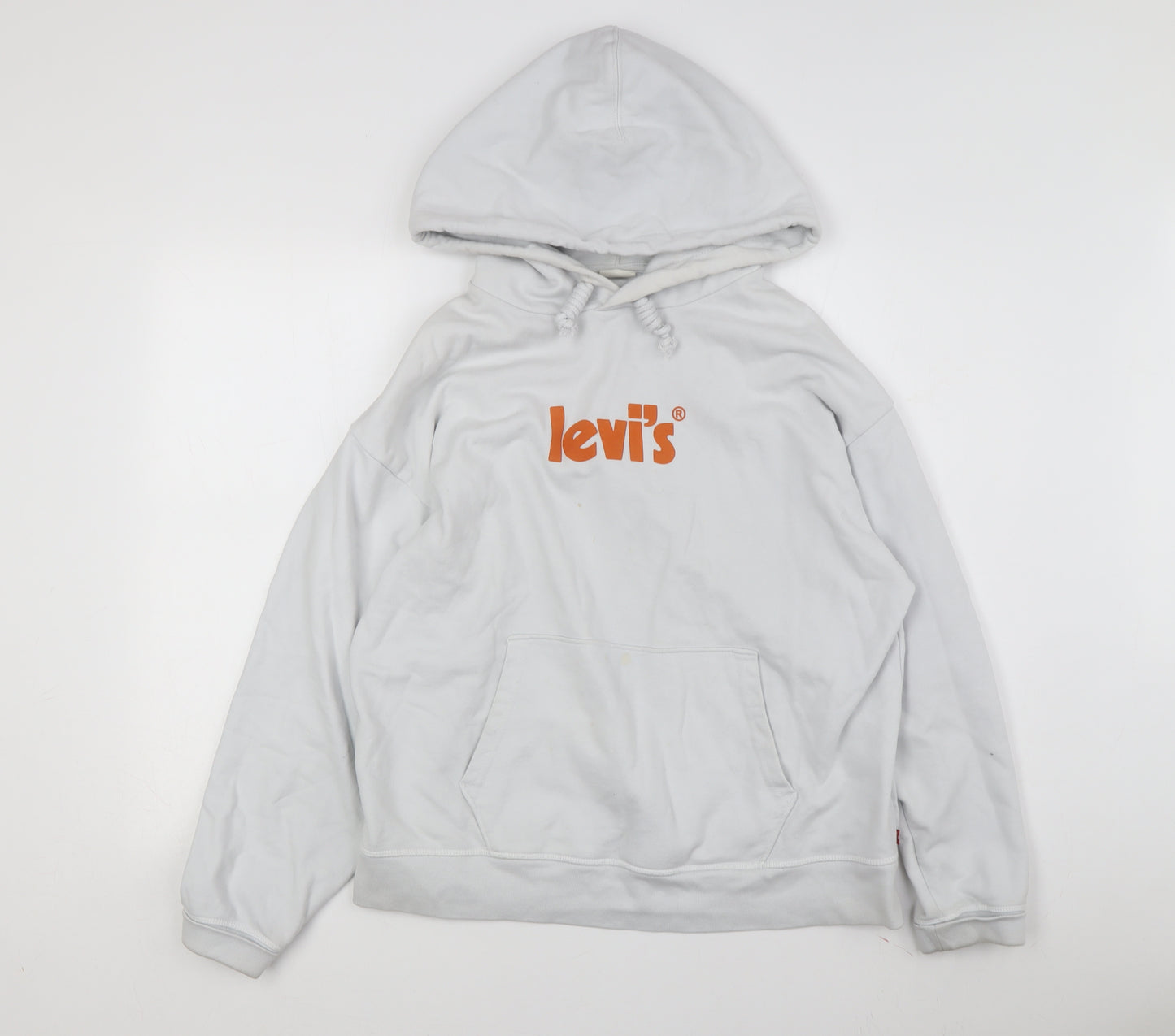 Levi's Men's White Hoodie L Pullover with Logo