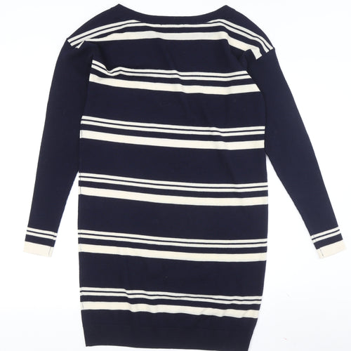 Lacoste Women's Blue Striped Wool Jumper Dress Size 8
