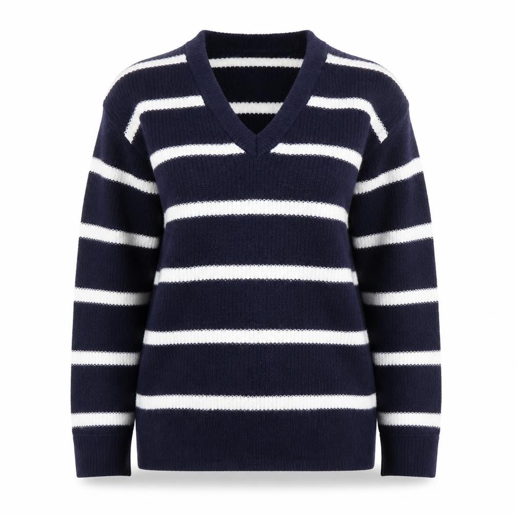Front view of JD Williams Women's Blue Striped jumper, size 12
