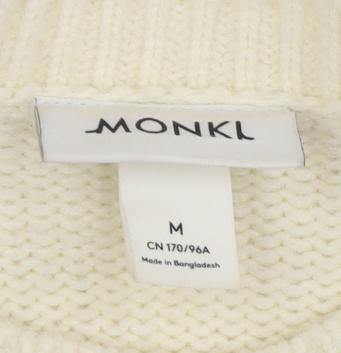 Monki Women's Ivory Cardigan, Size M, Button Accents