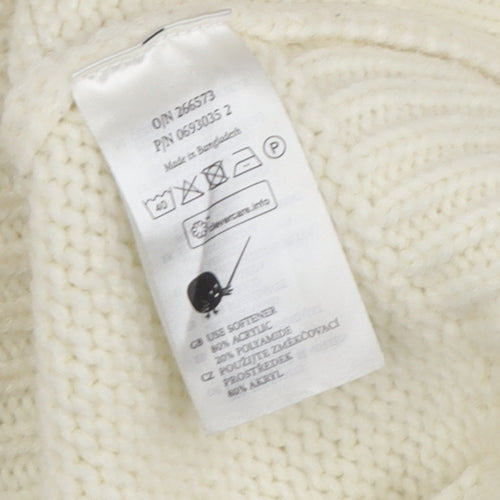 Monki Women's Ivory Cardigan, Size M, Button Accents