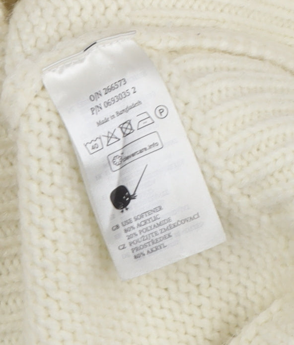 Monki Women's Ivory Cardigan, Size M, Button Accents