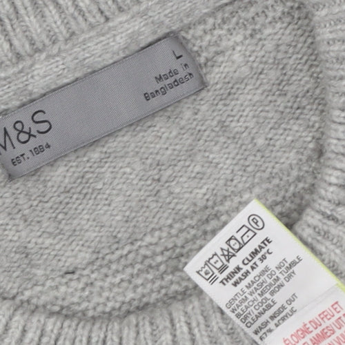Marks and Spencer Men's Grey Pullover Jumper L