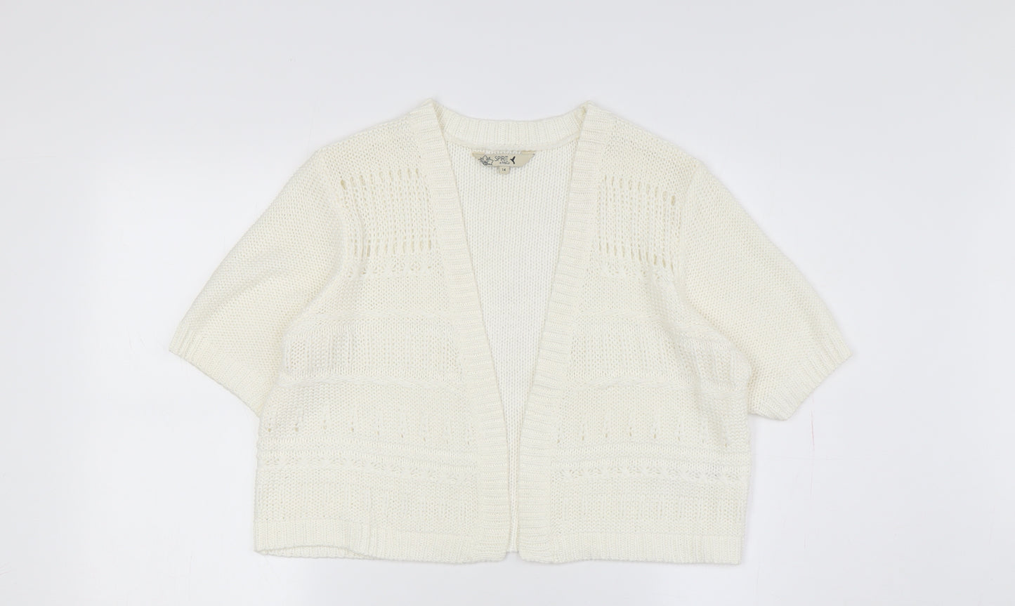 Spirit at M&Co Women's White Cardigan Size 14