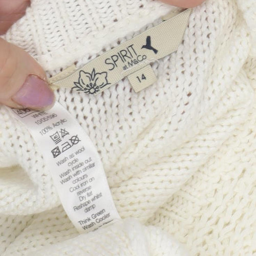 Spirit at M&Co Women's White Cardigan Size 14
