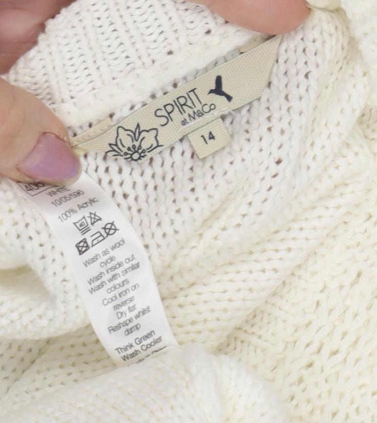 Spirit at M&Co Women's White Cardigan Size 14