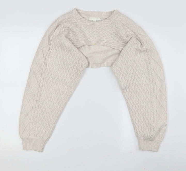 H&M Beige Cable-Knit Jumper Women M