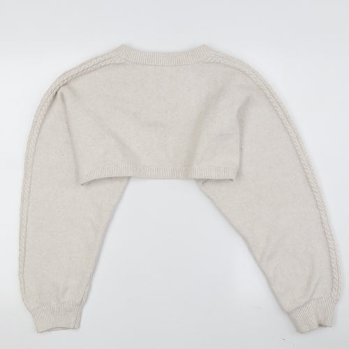 H&M Beige Cable-Knit Jumper Women M