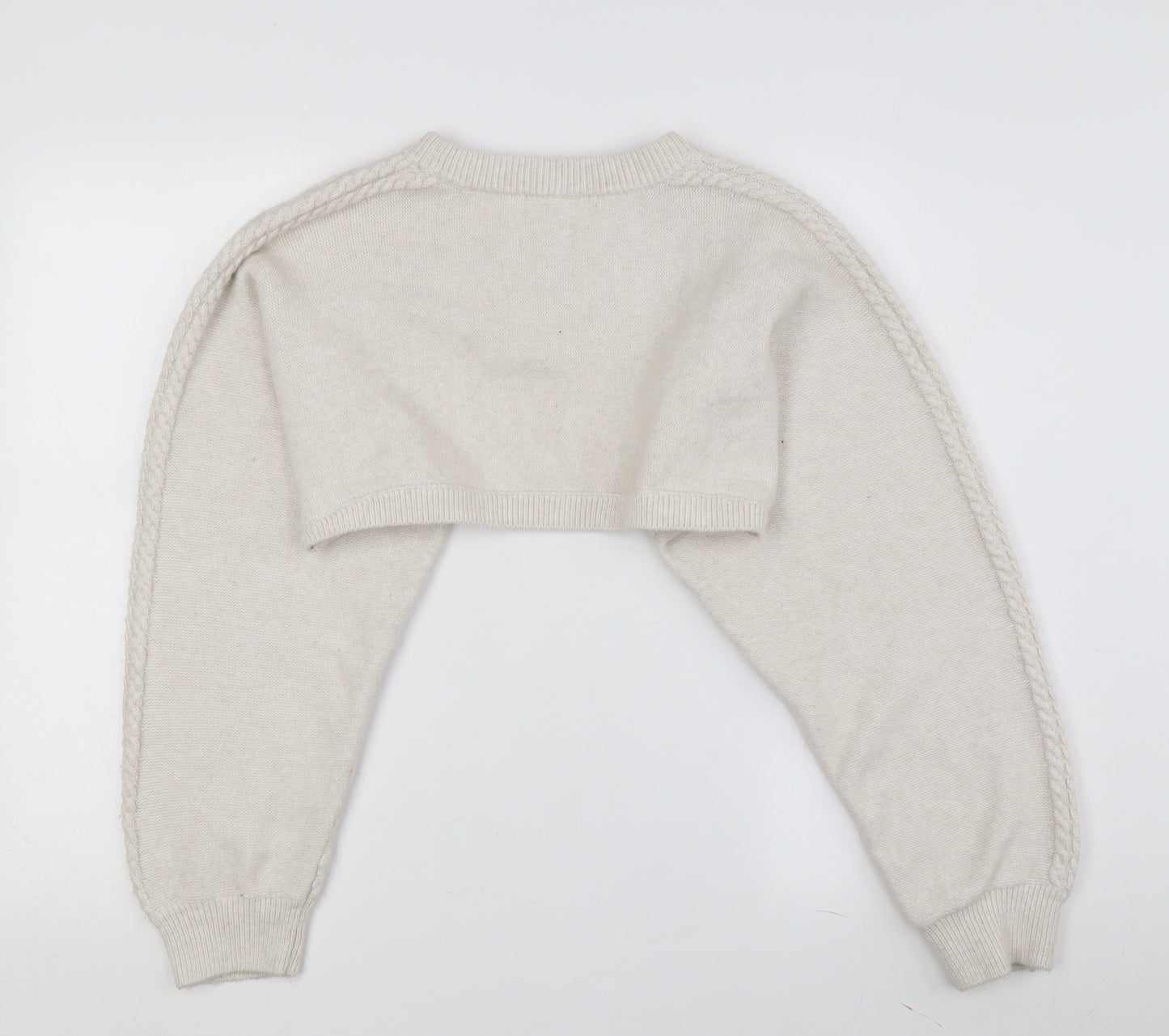 H&M Beige Cable-Knit Jumper Women M