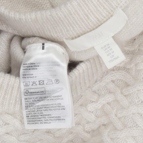 H&M Beige Cable-Knit Jumper Women M