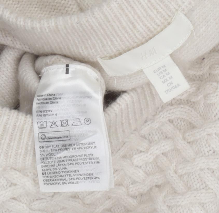 H&M Beige Cable-Knit Jumper Women M