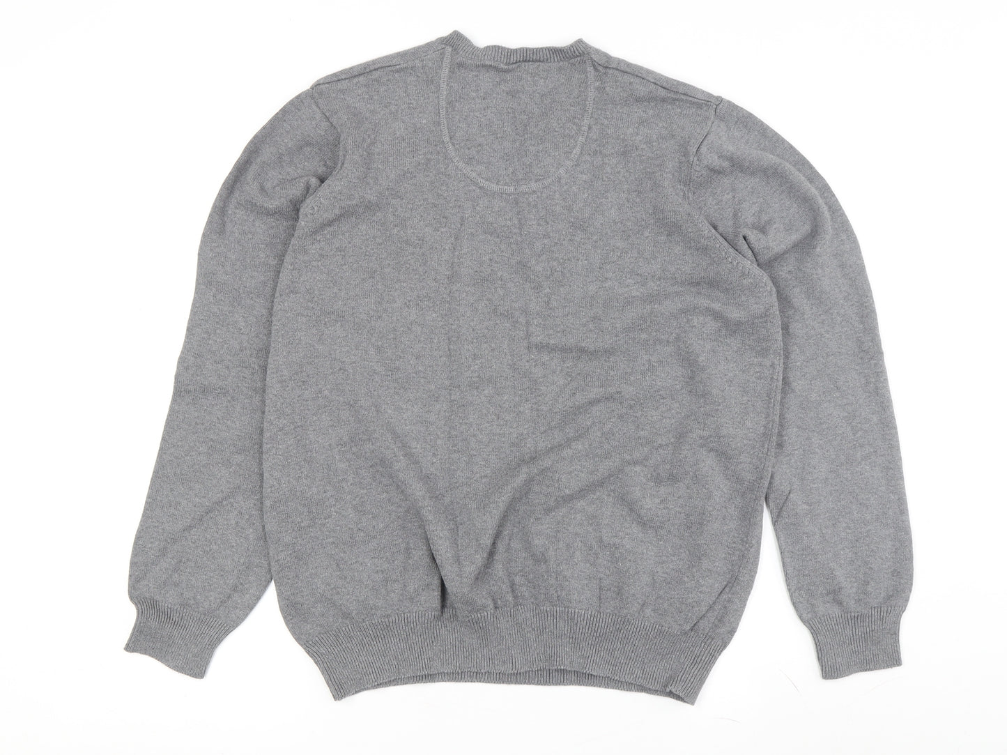 Marks and Spencer Men's Grey V-Neck Pullover Jumper, L