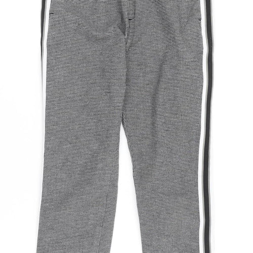 M&Co Girls Grey Check Jogger Trousers 8-9 Years