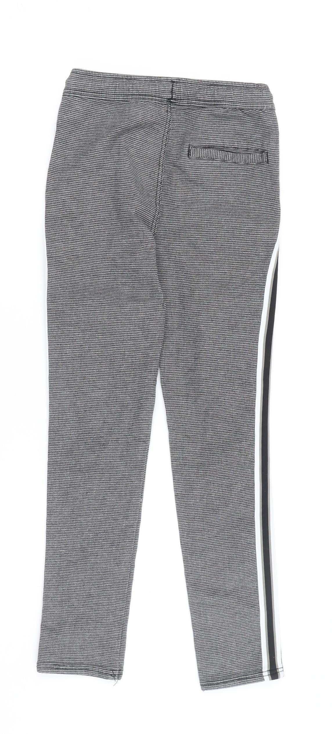 M&Co Girls Grey Check Jogger Trousers 8-9 Years