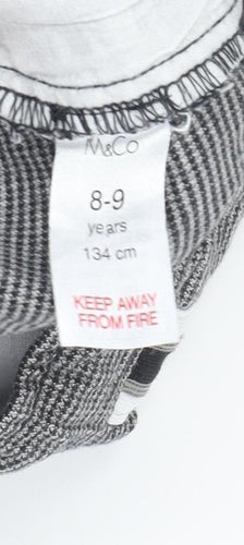M&Co Girls Grey Check Jogger Trousers 8-9 Years