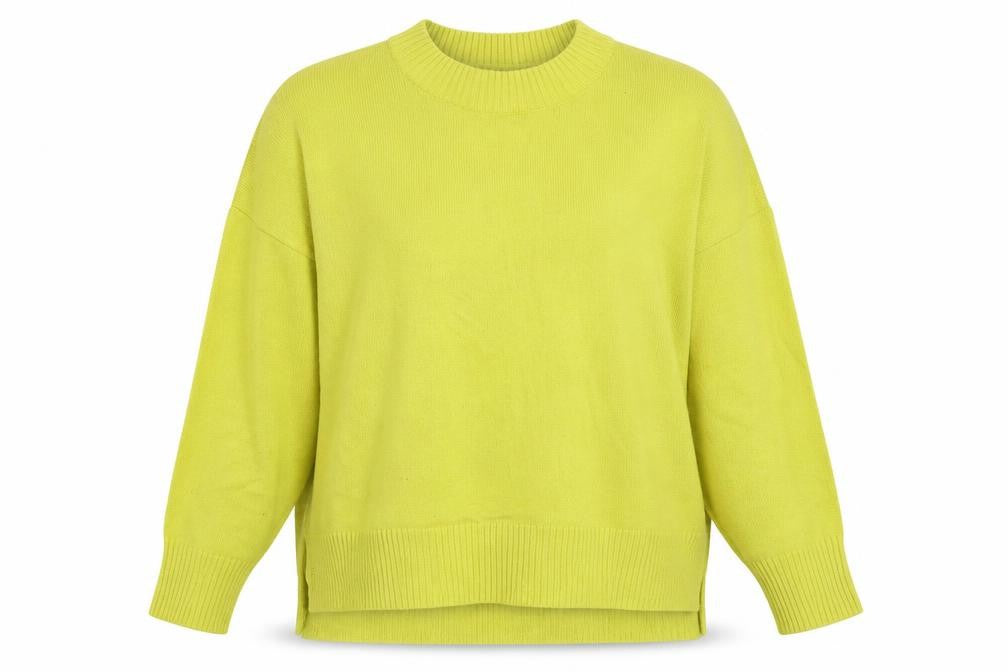 Front view of H&M Women's Yellow Cotton jumper, M
