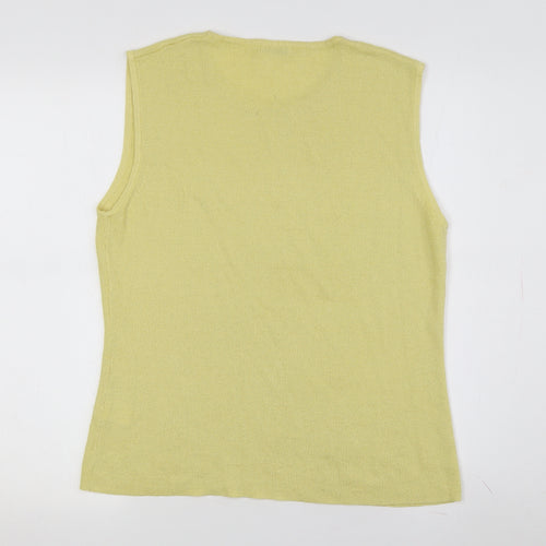 House of Fraser Women's Yellow Knit Vest, Size 16