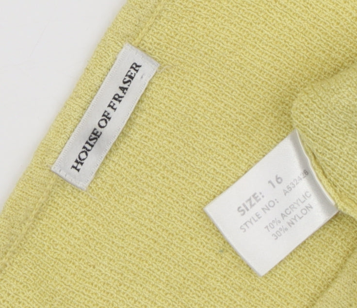 House of Fraser Women's Yellow Knit Vest, Size 16