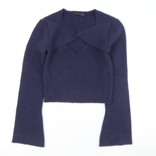 JMSHOP Women's Blue Pullover Jumper - M