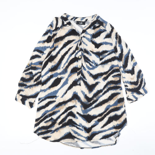 Wallis Women's Multicoloured Roll Tab Sleeve Blouse 14
