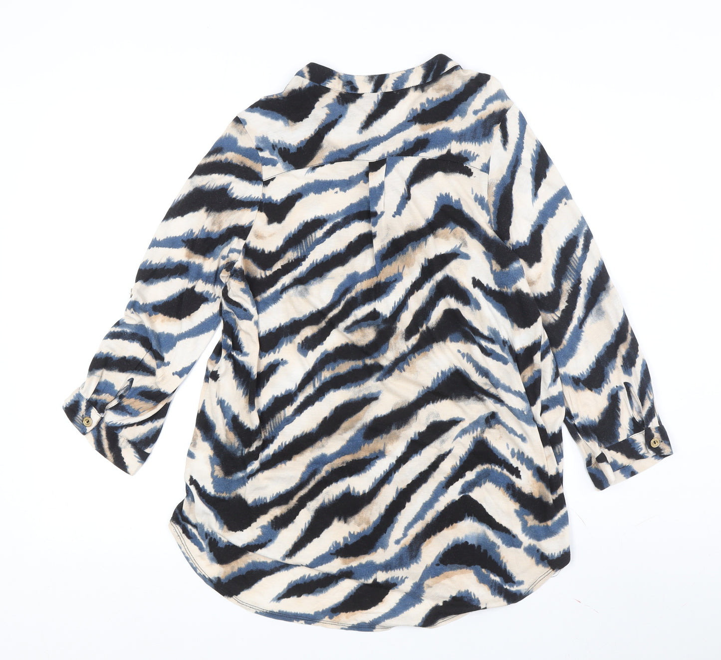 Wallis Women's Multicoloured Roll Tab Sleeve Blouse 14