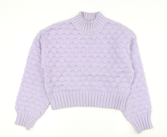 Monki Women's Purple Chunky Knit Pullover Jumper Size S