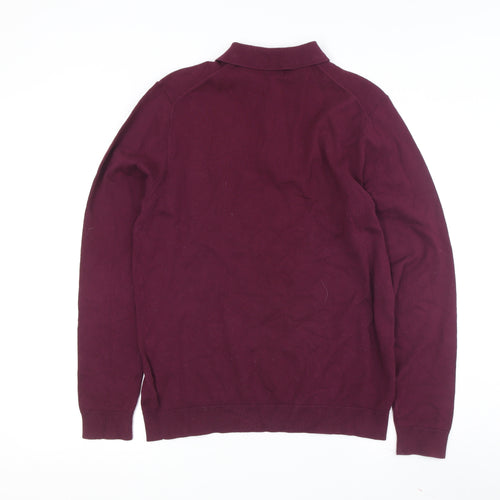 Next Men’s Purple Long Sleeve Polo, Size M