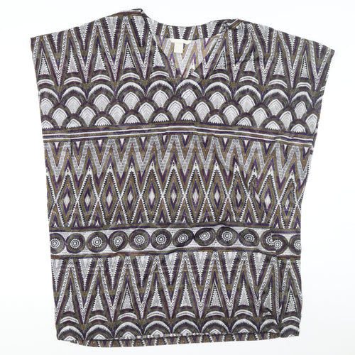 H&M Women’s Multicoloured Blouse, Size 12, Geometric Sleeveless