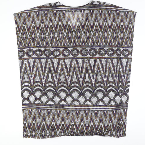 H&M Women’s Multicoloured Blouse, Size 12, Geometric Sleeveless