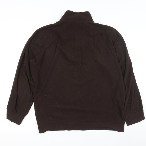 HEATTECH Brown Unisex Pullover Sweatshirt, Size 10, Zip Accents