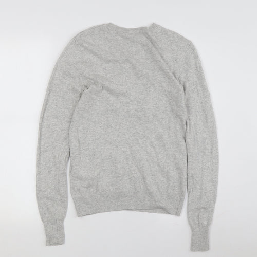 Warehouse Women's Grey Cotton Blend Pullover Jumper Size 8
