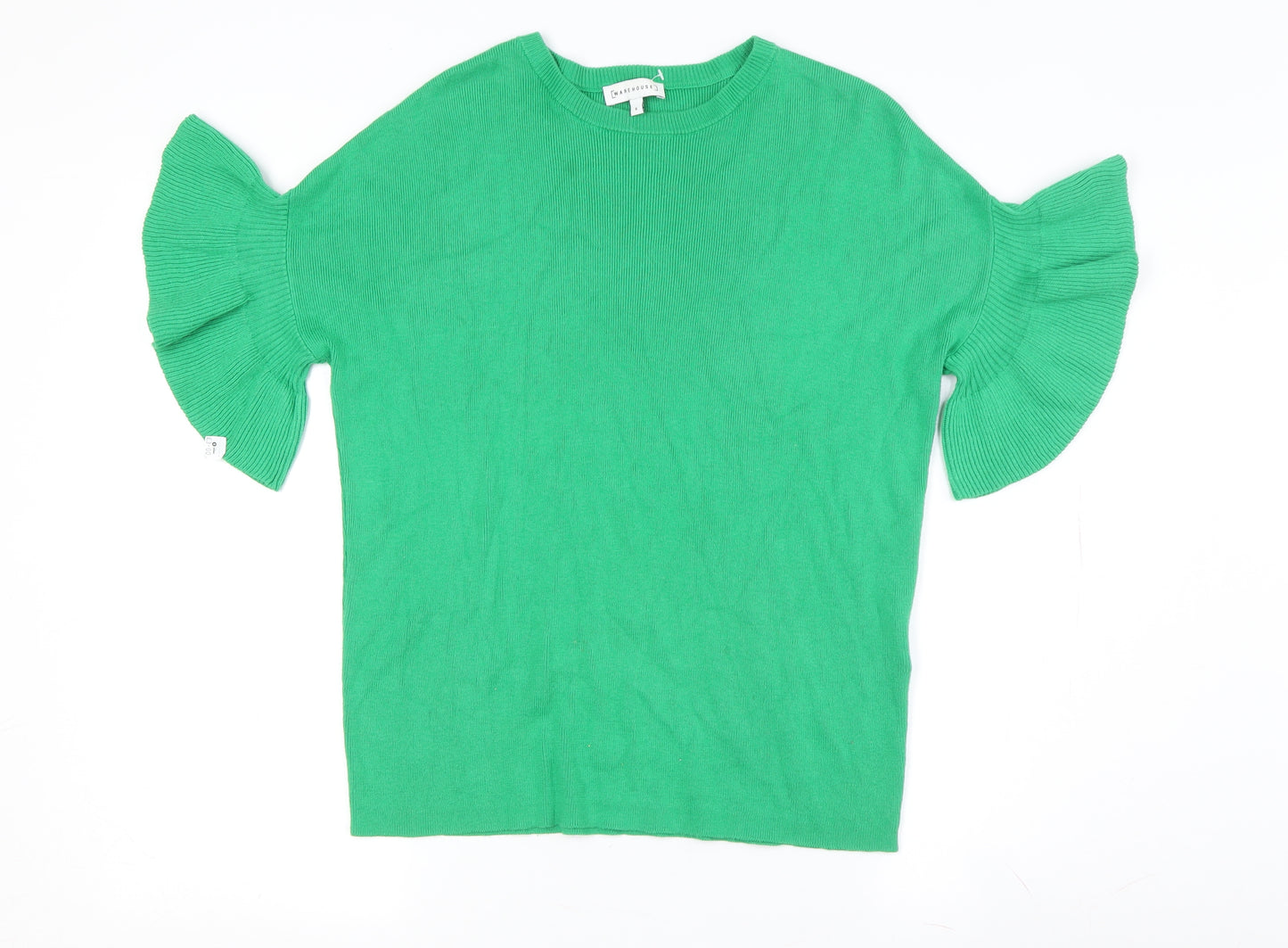 Warehouse Women's Green Pullover Jumper S