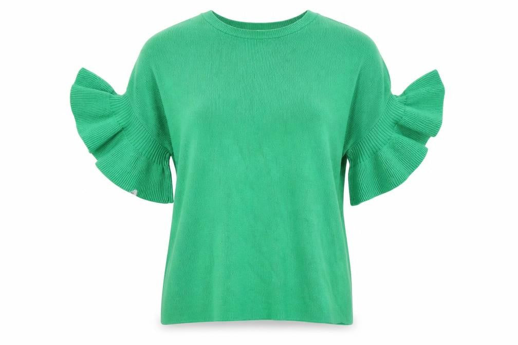 Front view of Warehouse Women's Green jumper S