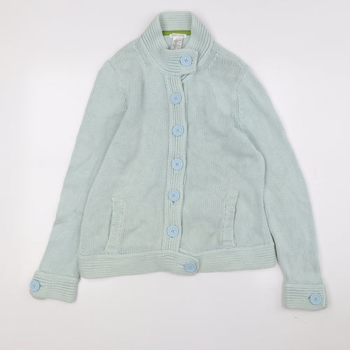 Soft Grey Women's Green Knit Cardigan Size 14/16