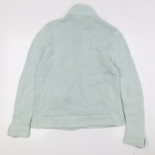 Soft Grey Women's Green Knit Cardigan Size 14/16