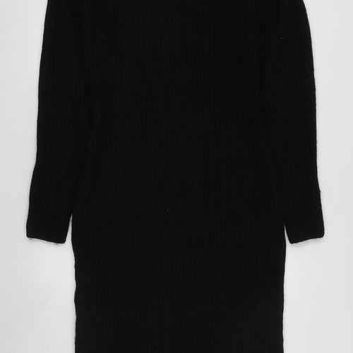 H&M Women's Black V-Neck Sheath Dress Size S