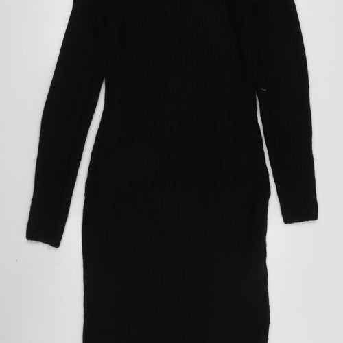 H&M Women's Black V-Neck Sheath Dress Size S