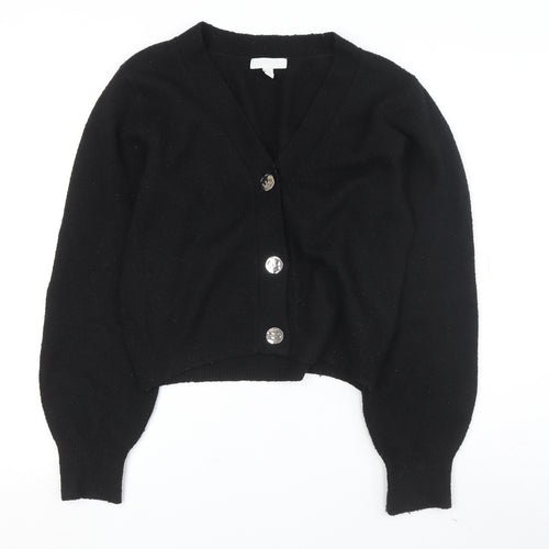 H&M Women's Black Cardigan Size 12 Long Sleeve Knit